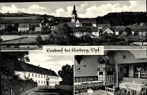 Ak Ensdorf in der Oberpfalz, Teilansichten, Schloss
