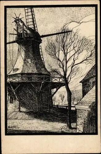 Künstler Ak Wilhelmshaven, Ansicht der alten Windmühle
