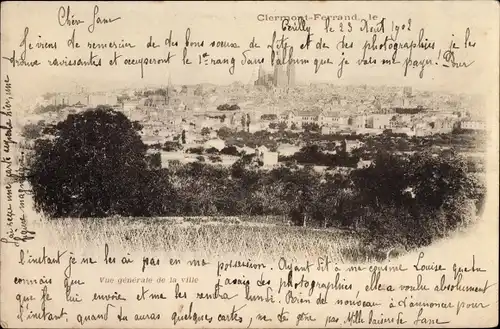 Ak Clermont Ferrand Puy de Dôme, Vue generale de la ville