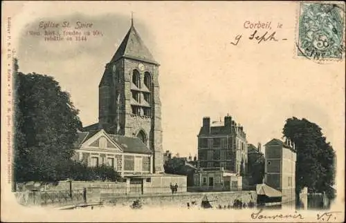 Ak Corbeil Essonne, Eglise St. Spire