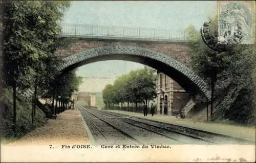 Ak Conflans Yvelines, Fin d'Oise, Gare et Entree du Viaduc