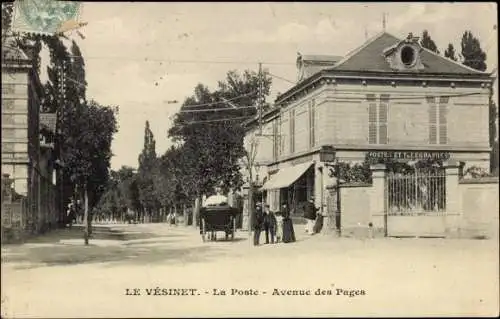 Ak Le Vesinet Yvelines, La Poste, Avenue des Pages