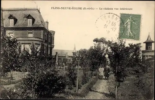 Ak Flins Neuve Eglise Yvelines, Le Chateau, Vue interieure