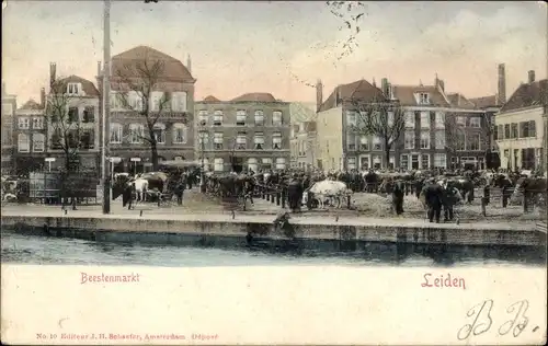 Ak Leiden Südholland Niederlande, Beestenmarkt