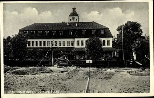 Ak Haffkrug Scharbeutz Ostholstein, Hotel, Strand, Lüb. Bucht