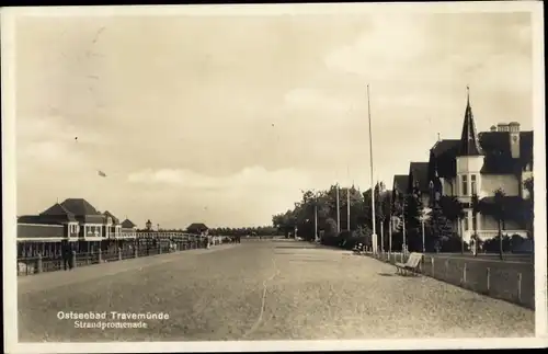 Ak Ostseebad Travemünde Lübeck, Strandpromenade