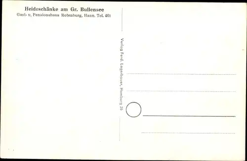 Ak Rotenburg an der Wümme, Heideschänke am Gr. Bullensee