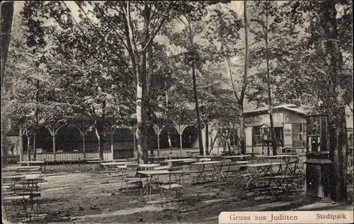 Ak Judyty Juditten Ostpreußen, Gasthaus im Stadtpark