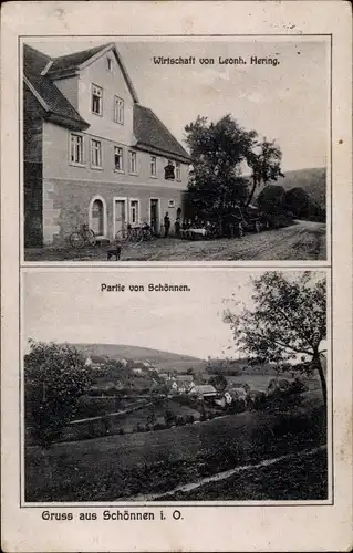 Ak Schönnen Erbach im Odenwald Hessen, Wirtschaft, Panorama