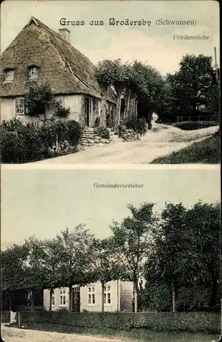 Ak Brodersby in Schleswig Holstein, Friedenseiche, Gemeindevorsteher