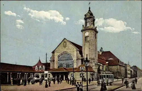 Ak Hagen in Westfalen, Hauptbahnhof, Straßenbahn