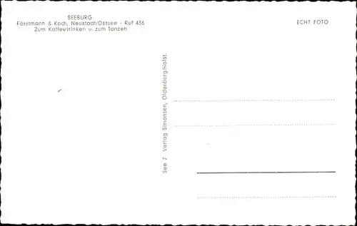 Ak Neustadt in Holstein, Seeburg, Innenansicht