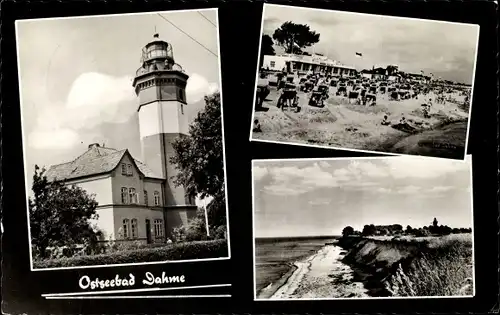 Ak Ostseebad Dahme in Holstein, Leuchtturm, Strand, Hochufer
