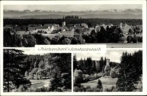 Ak Birkendorf im Schwarzwald Baden Württemberg, Gesamtansicht, Schwimmbad, Burg