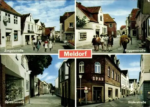 Ak Meldorf in Holstein, Roggenstraße, Süderstraße, Spreestraße, Zingelstraße