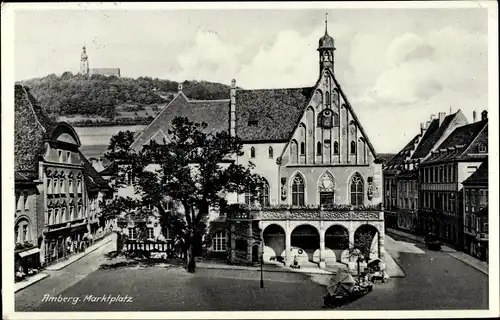 Ak Amberg in der Oberpfalz Bayern, Marktplatz