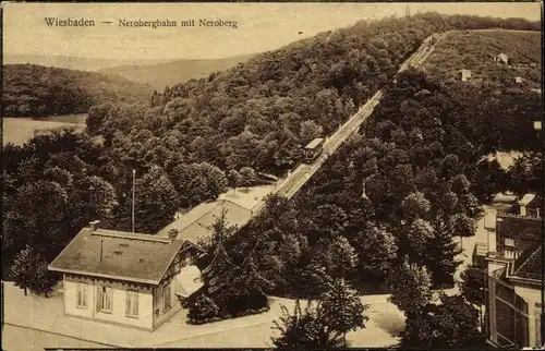 Ak Wiesbaden in Hessen, Nerobergbahn mit Neroberg