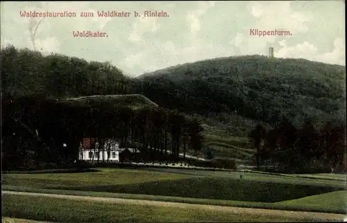 Ak Rinteln an der Weser, Waldkater, Klippenturm