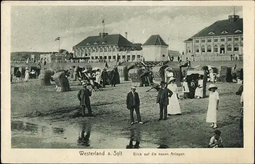 Ak Westerland auf Sylt, Blick auf die neuen Anlagen, Strand