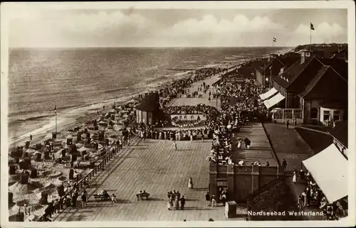 Ak Westerland auf Sylt, Strandpartie, Promenade