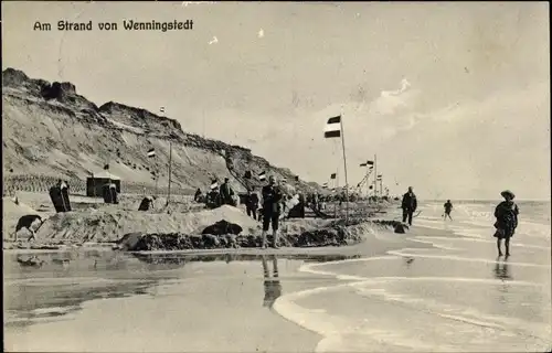 Ak Wenningstedt Braderup auf Sylt, Partie am Strand