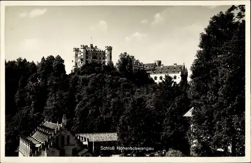 Ak Hohenschwangau Schwangau im Ostallgäu, Blick zum Schloss