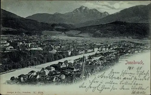 Mondschein Ak Innsbruck in Tirol, Panorama