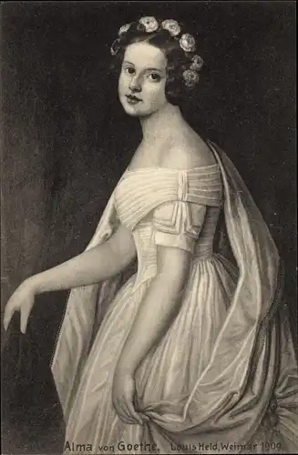 Künstler Ak Held, Louis, Alma von Goethe, Portrait