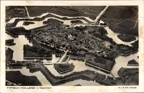 Ak Naarden Bussum Gooise Meren Nordholland Niederlande, Panorama, Vogelvlucht