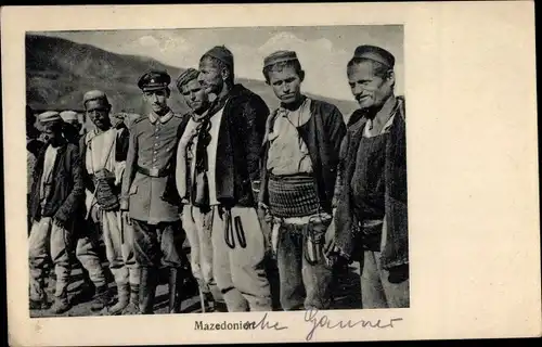Ak Mazedonien, Mazedonier in Trachten, 1. WK