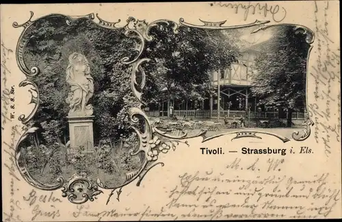 Ak Strasbourg Straßburg Elsass Bas Rhin, Tivoli, Gartenpartie