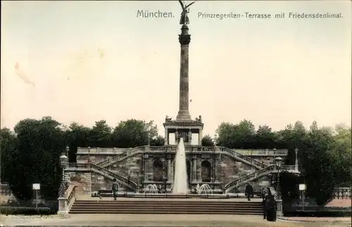 Ak München Bayern, Prinzregenten-Terrasse, Friedensdenkmal