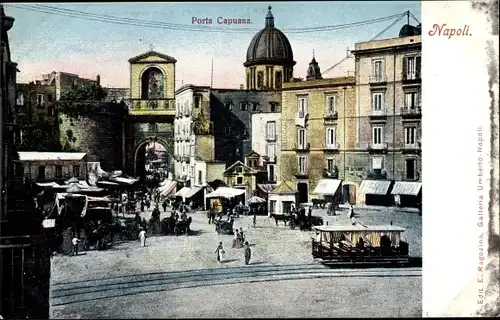 Ak Napoli Neapel Campania, Porta Capuana, Tramvia