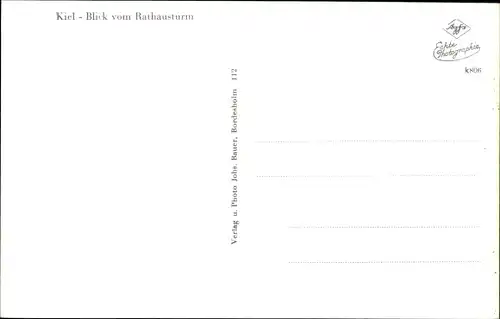Ak Hansestadt Kiel, Blick vom Rathausturm, Panorama