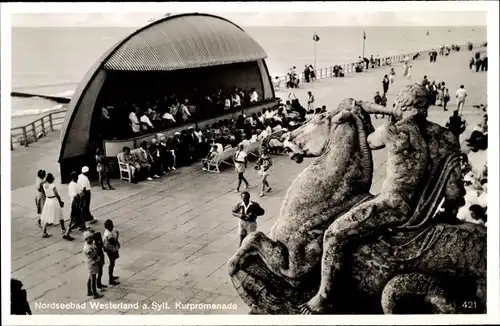 Ak Westerland auf Sylt, Kurpromenade, Musikpavillon