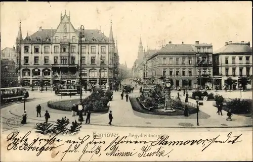 Ak Hannover in Niedersachsen, Aegidientorplatz, Straßenbahnen