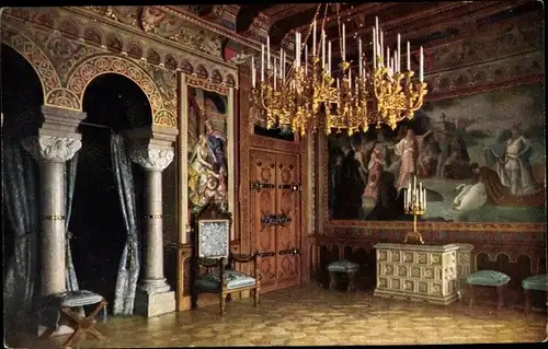 Ak Hohenschwangau Schwangau im Ostallgäu, Schloss Neuschwanstein, Wohnzimmer I, Nr. 758