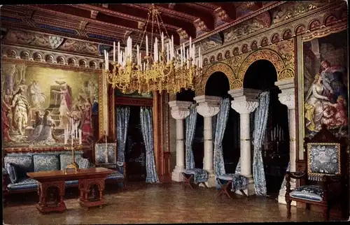 Ak Hohenschwangau Schwangau im Ostallgäu, Schloss Neuschwanstein, Wohnzimmer, Nr. 458