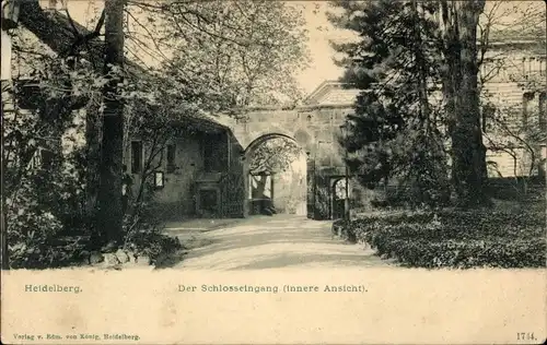 Ak Heidelberg am Neckar, Schlosseingang