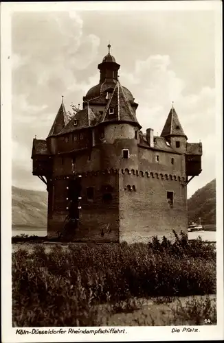 Ak Kaub am Rhein, Burg Pfalzgrafenstein, Pfalz, Ringmauer