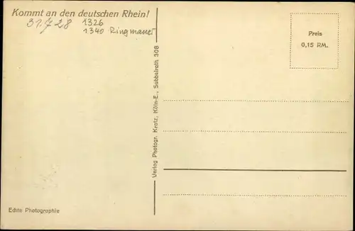 Ak Kaub am Rhein, Burg Pfalzgrafenstein, Pfalz, Ringmauer