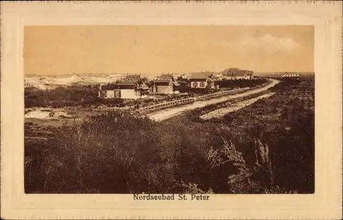 Ak Nordseebad Sankt Peter Ording, Blick zu den Häusern