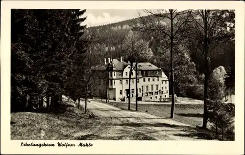 Ak Raschau Markersbach, Wolfner Mühle, Wald