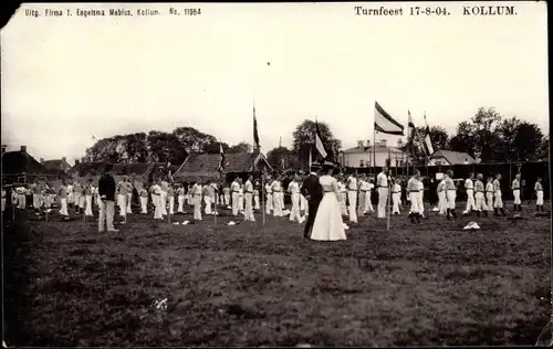 Ak Kollum Friesland, Zuidersingel, Turnfeest 1904