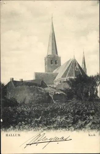 Ak Hallum Friesland Niederlande, Kerk