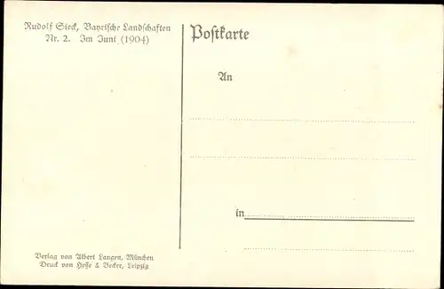 Künstler Ak Sieck, Rudolf, Bayrische Landschaften, Im Juni, Blumenwiese