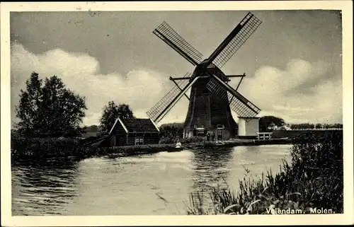 Ak Volendam Nordholland Niederlande, Molen