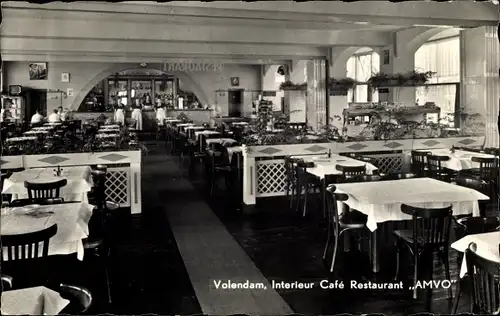 Ak Volendam Nordholland Niederlande, Interieur Cafe Restaurant AMVO