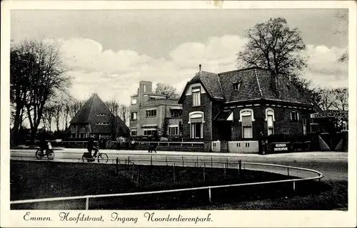 Ak Emmen Drenthe Niederlande, Hoofdstraat, Ingang, Noorderdierenpark