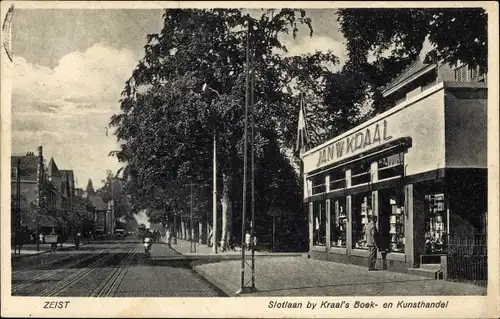 Ak Zeist Utrecht Niederlande, Slotlaan by Kraals Boek en Kunsthandel